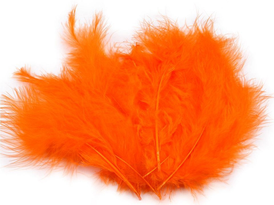 Pštrosí peří délka 9-16 cm, barva 1 oranžová