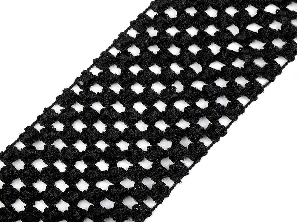 Síťovaná pruženka šíře 70 mm pro výrobu tutu sukýnek, barva 6 černá