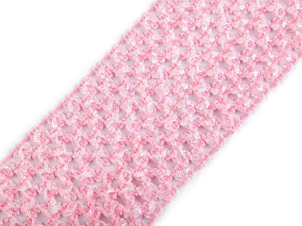 Síťovaná pruženka šíře 70 mm pro výrobu tutu sukýnek, barva 3 růžová sv.