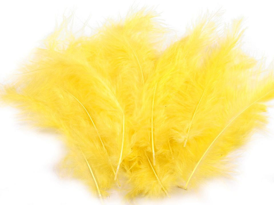 Pštrosí peří délka 9-16 cm, barva 2 žlutá