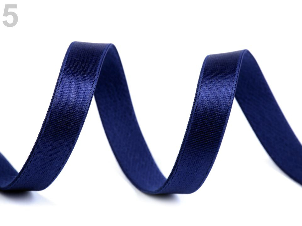 Pruženka saténová / ramínková šíře 12 mm, barva 5 modrá safírová