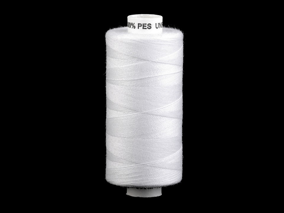Polyesterové nitě Unipoly návin 500 m, barva 001 bílá