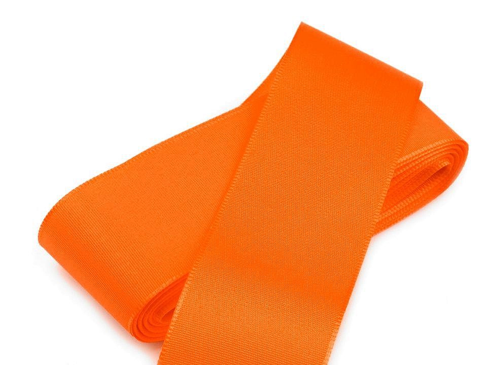 Stuha taftová šíře 40 mm, barva 617 oranžová stř.