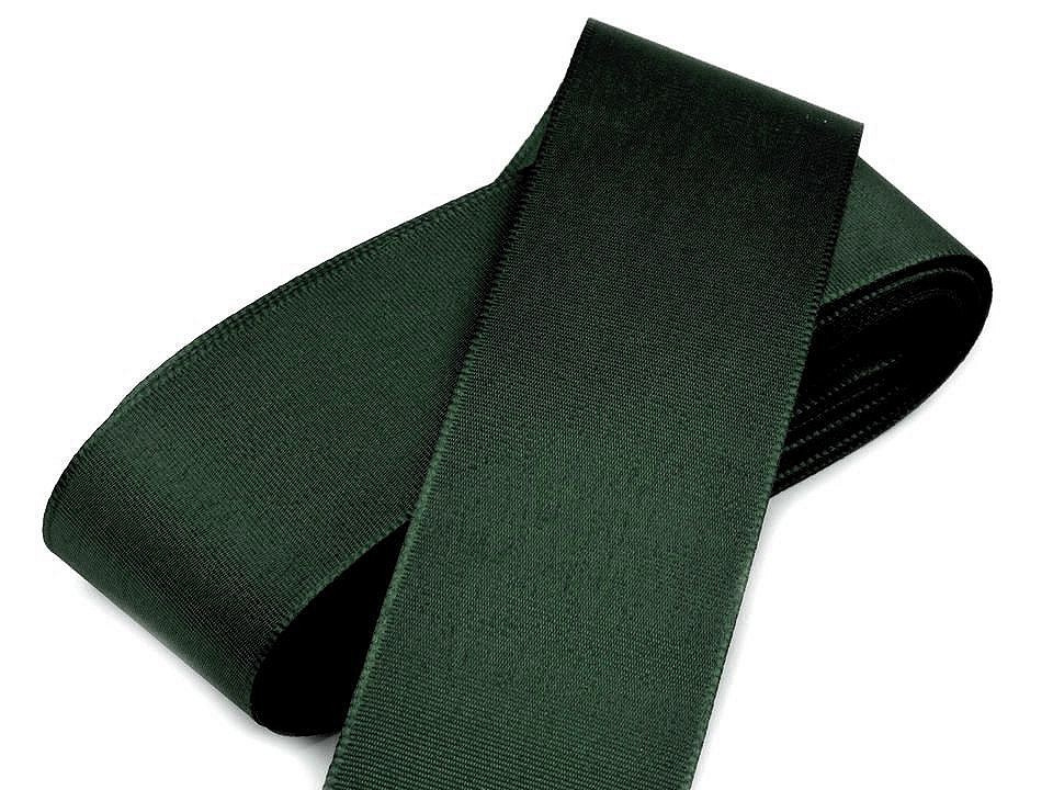Stuha taftová šíře 40 mm, barva 322 zelená khaki