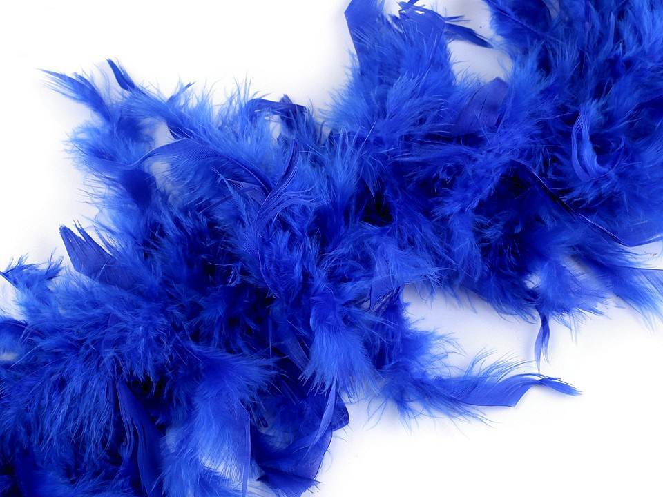Bohaté boa - krůtí peří 60 g délka 1,8 m, barva 15 modrá královská