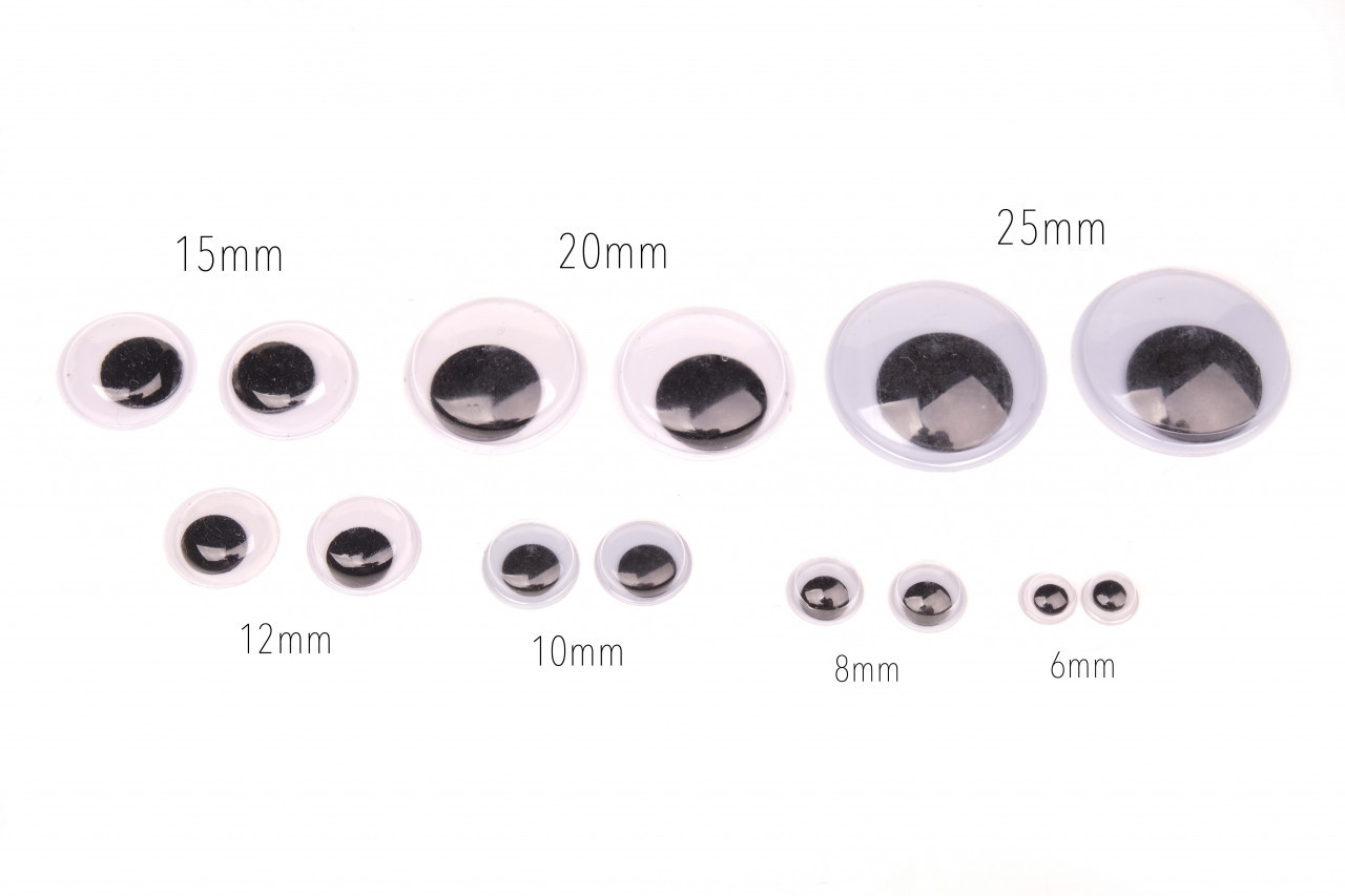 Oči průměr 12mm, barva viz.obrázek