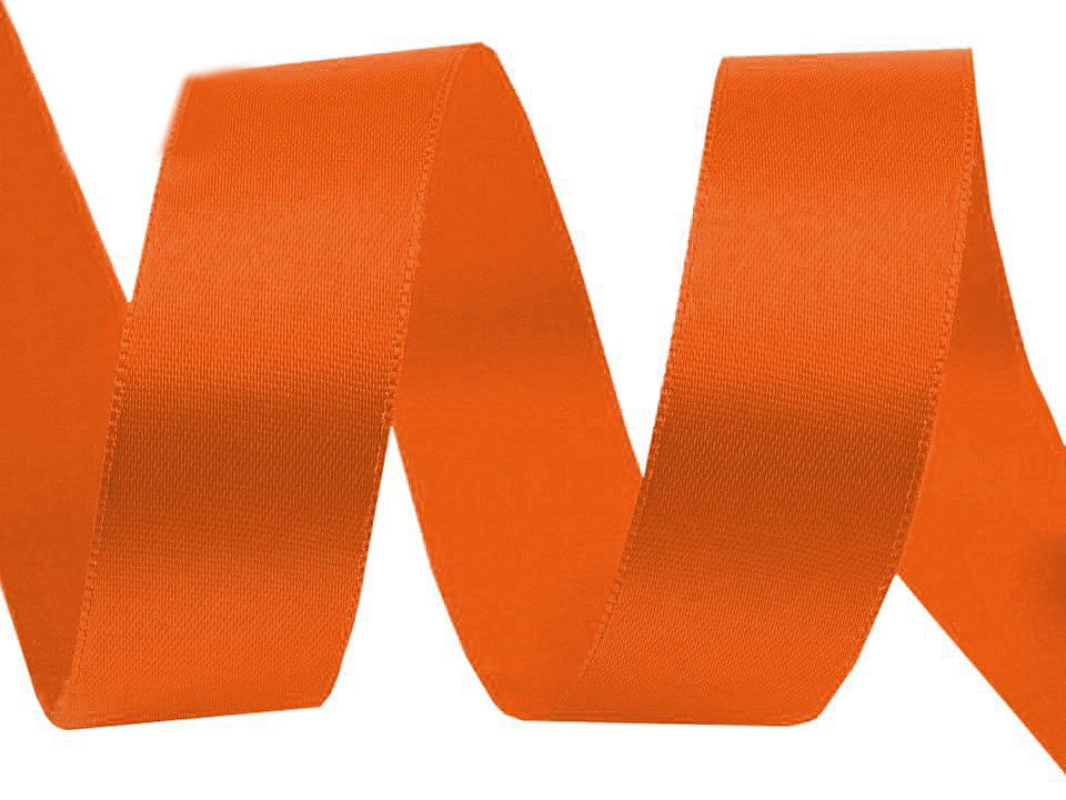 Atlasová stuha oboulící šíře 24 mm, barva 080 248 oranžová