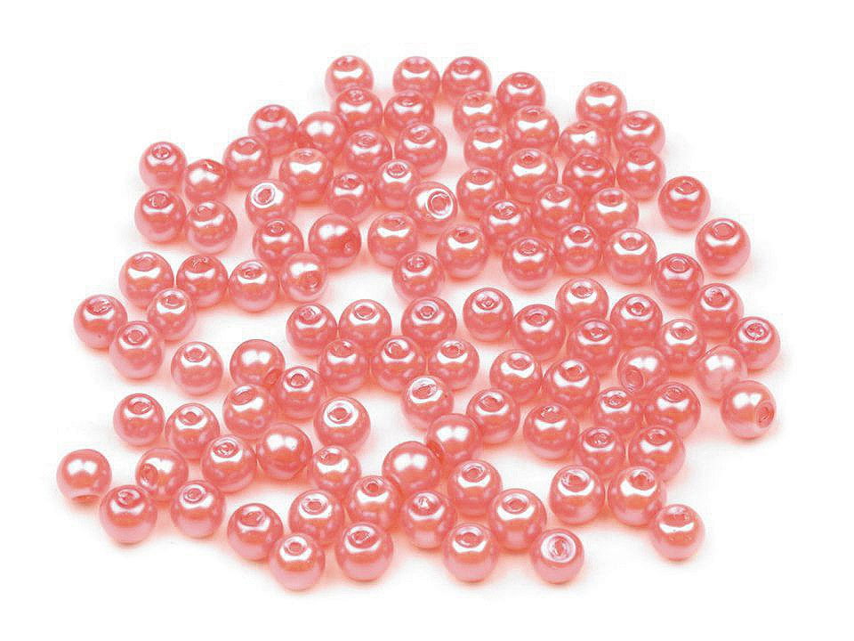 Skleněné voskové perly Ø4 mm, barva 63B růžová korálová