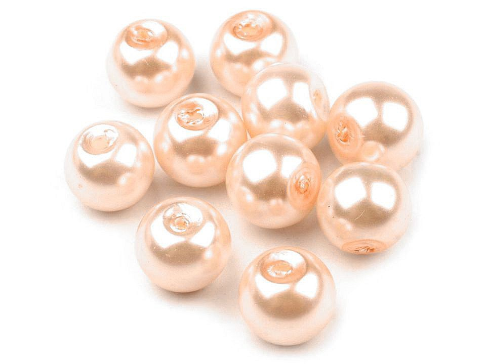 Skleněné voskové perly Ø8 mm, barva 42B lososová světlá