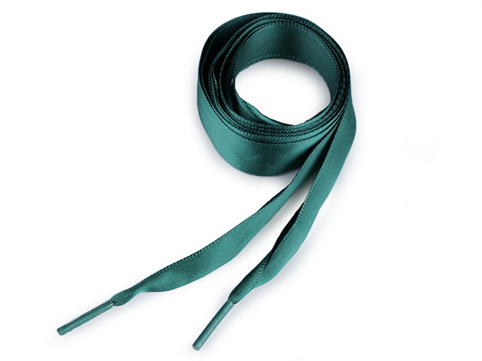 Saténové tkaničky do bot, tenisek a mikin délka 110 cm, barva 14 zelená tm.