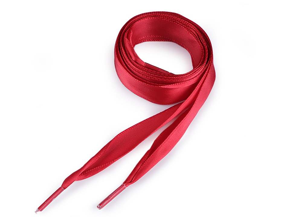 Saténové tkaničky do bot, tenisek a mikin délka 110 cm, barva 11 červená