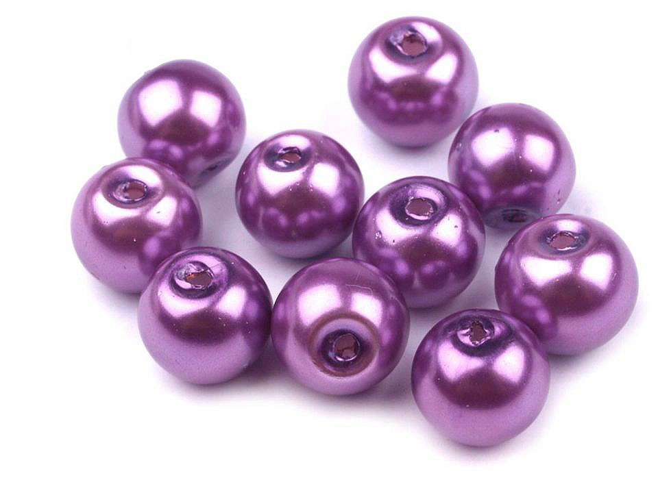 Skleněné voskové perly Ø8 mm, barva 45B fialová