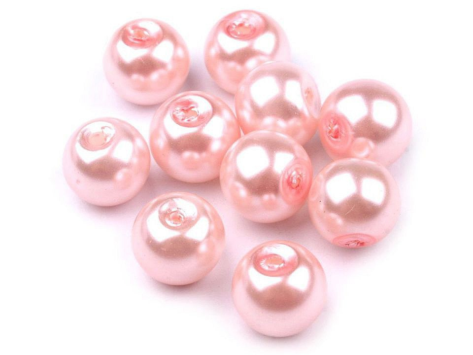 Skleněné voskové perly Ø8 mm, barva 43B pudrová