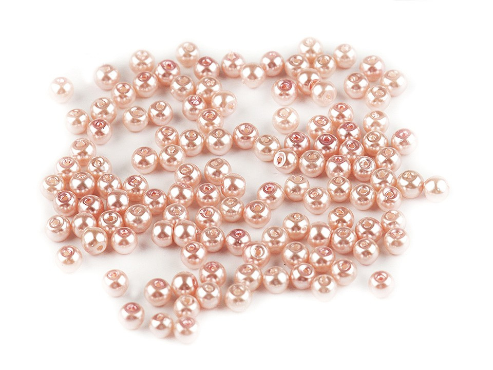 Skleněné voskové perly Ø4 mm, barva 43B pudrová