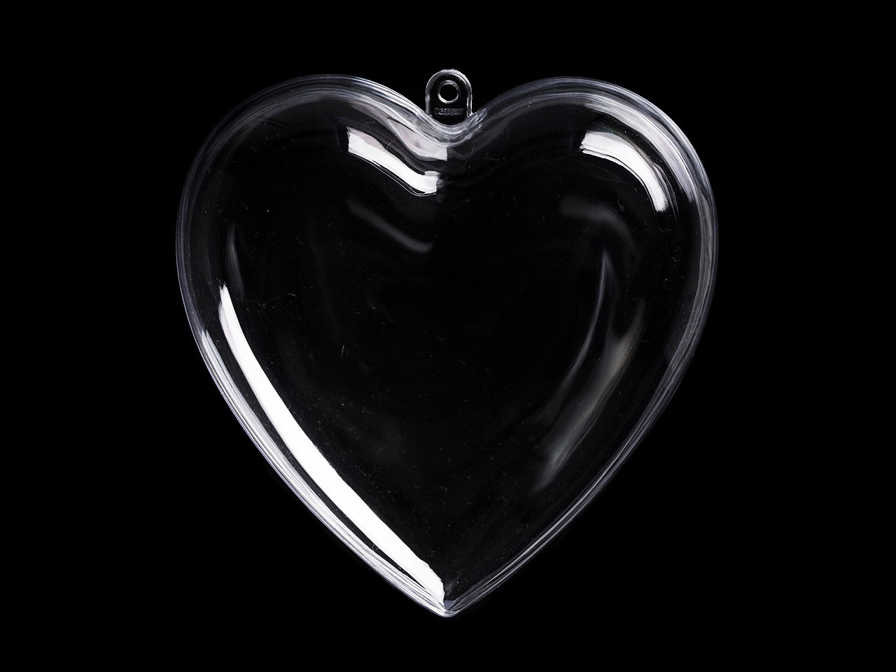 Plastová krabička srdce 10x10 cm dvoudílné, barva transparent