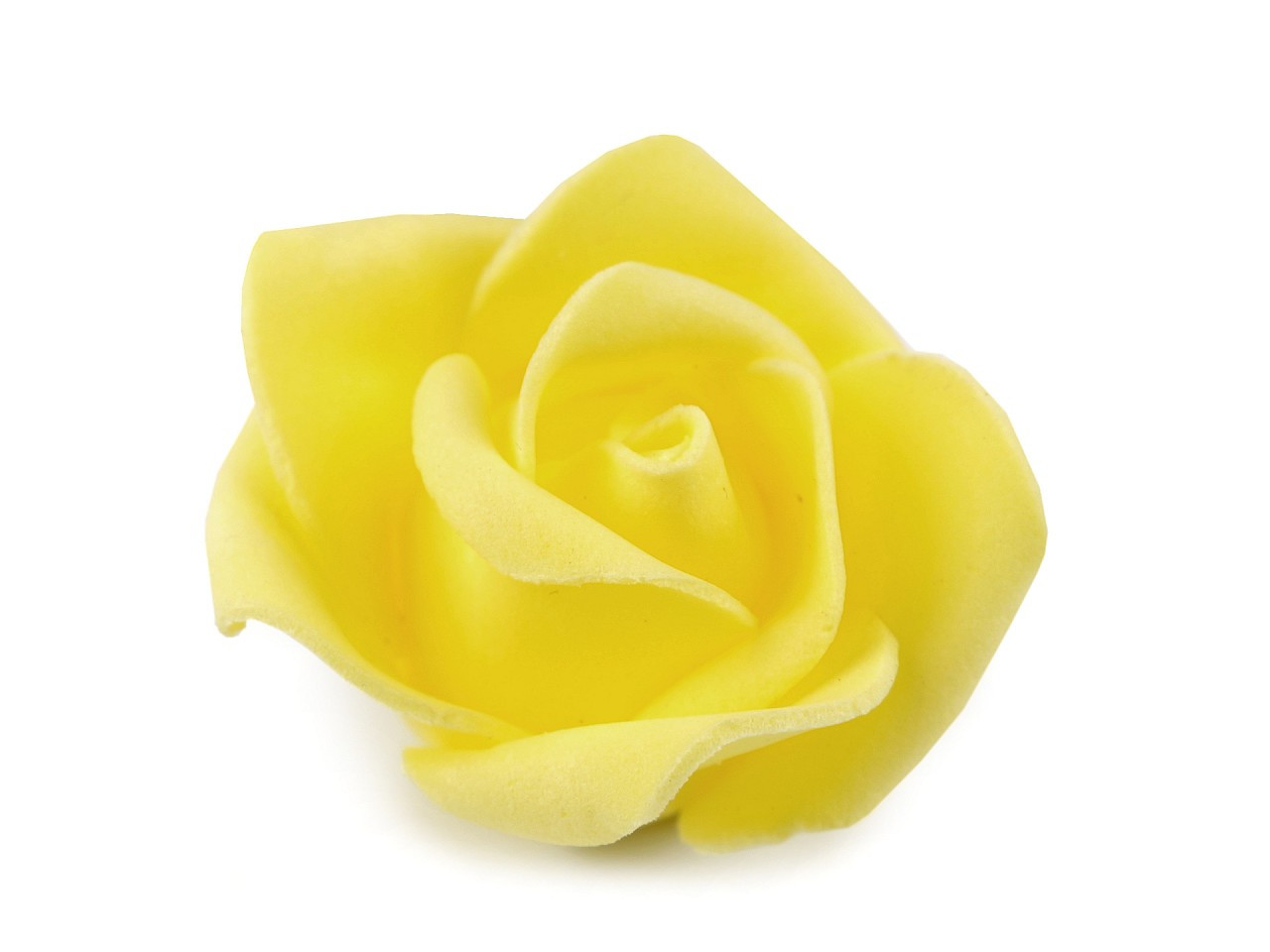 Dekorační pěnová růže Ø4,5 cm, barva 10 žlutá
