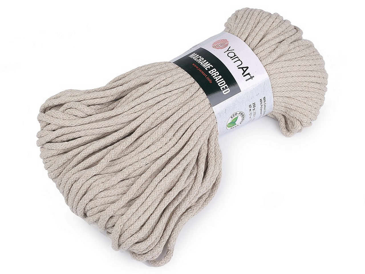 Pletací příze Macrame Braided 250 g, barva 10 (753) režná