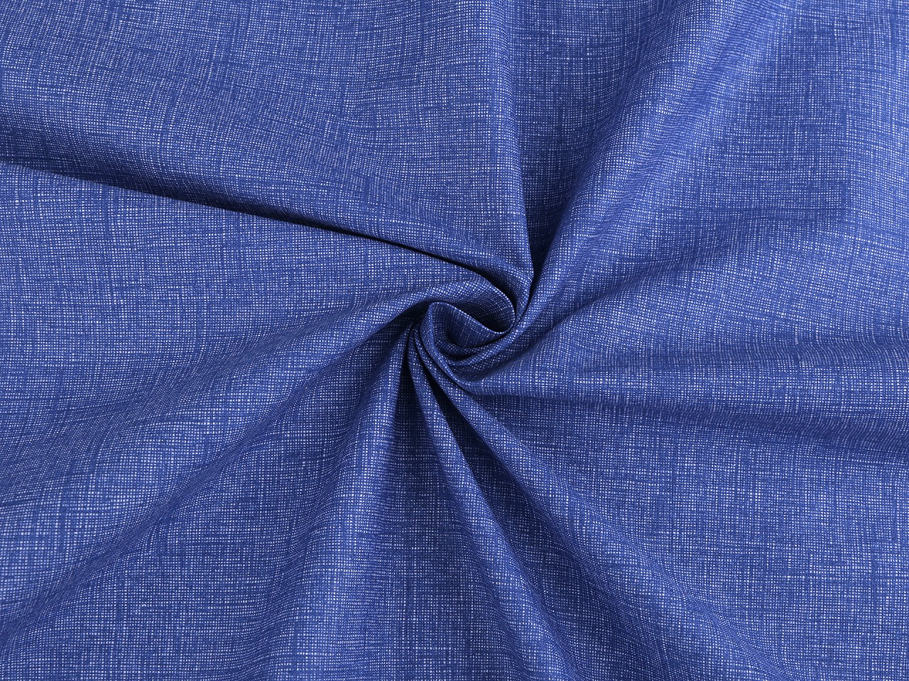 Bavlněná látka / plátno jednobarevná žíhaná, barva 11 (18) modrá safírová