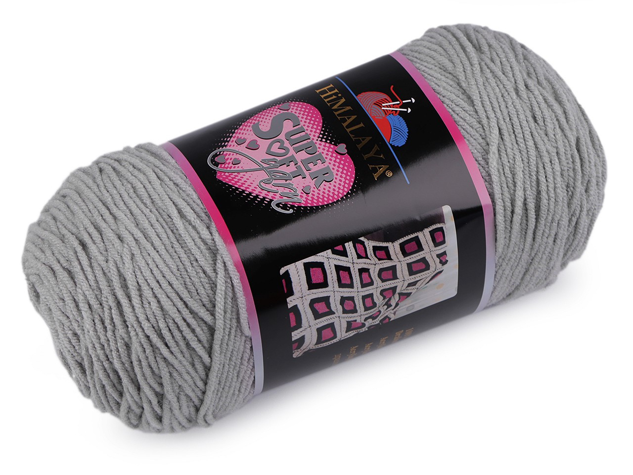 Pletací příze Super Soft Yarn 200 g, barva 8 (80803) šedá světlá