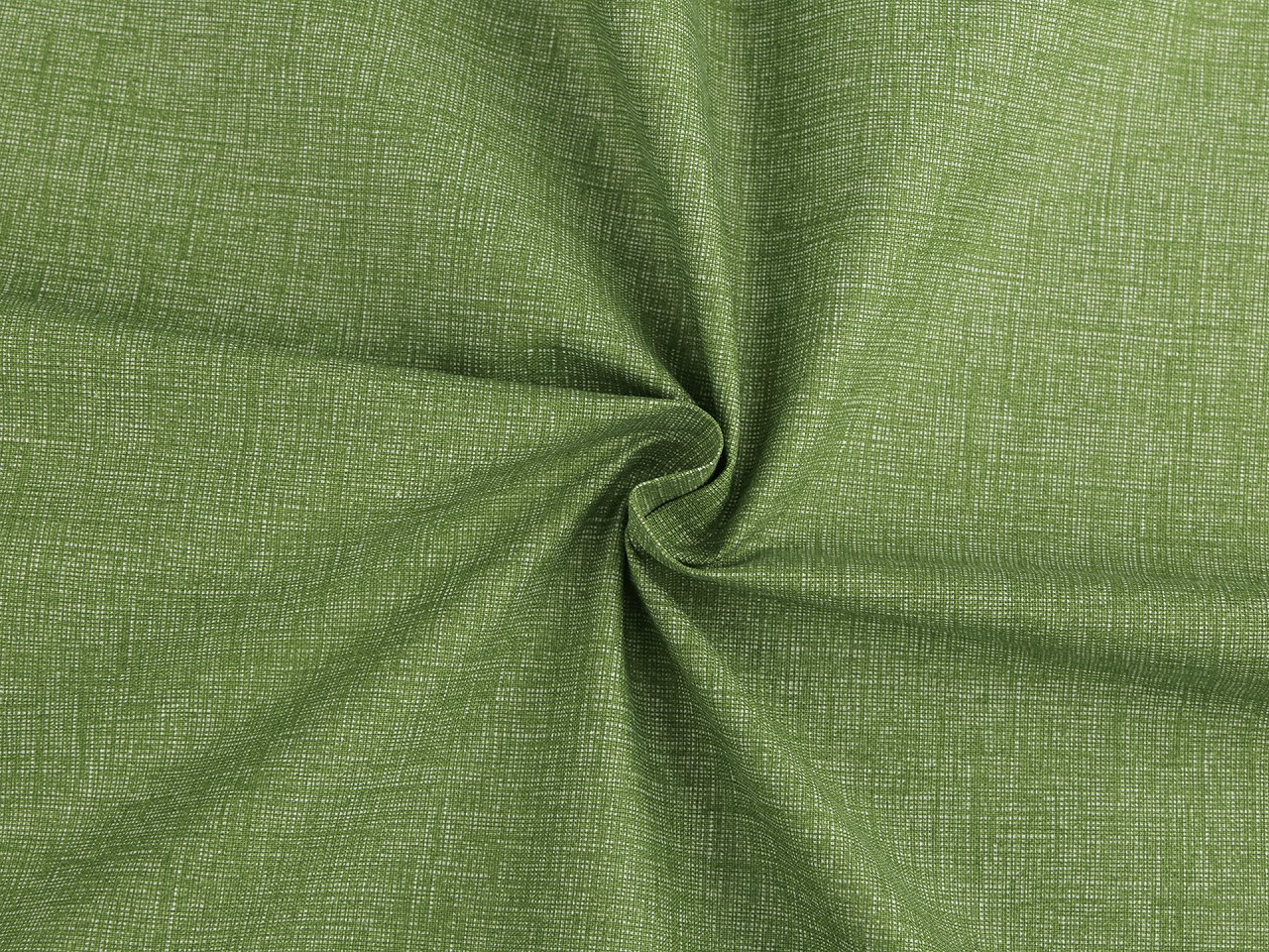 Bavlněná látka / plátno jednobarevná žíhaná, barva 7 (6) zelená
