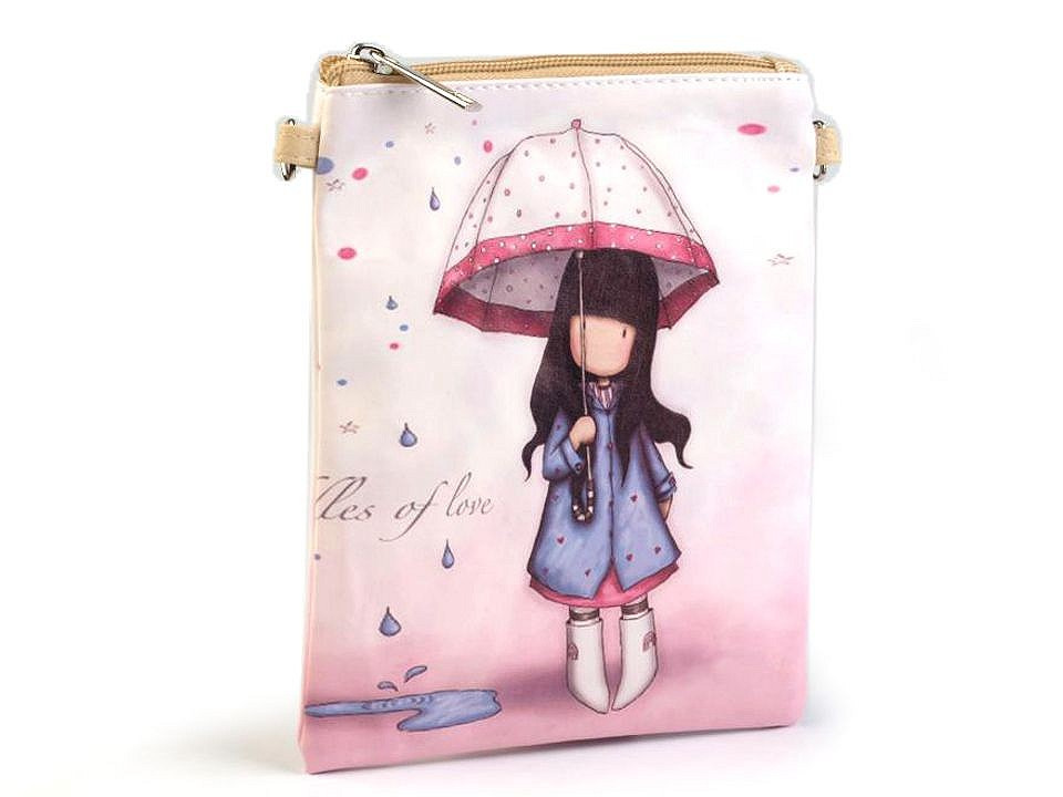 Dívčí kabelka 15x18,5 cm s potiskem, barva 2 růžová lasturová