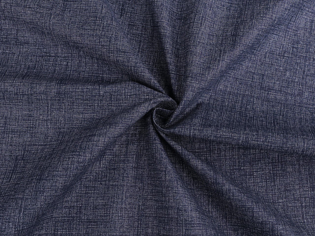 Bavlněná látka / plátno jednobarevná žíhaná, barva 12 (19) jeans žíhaný