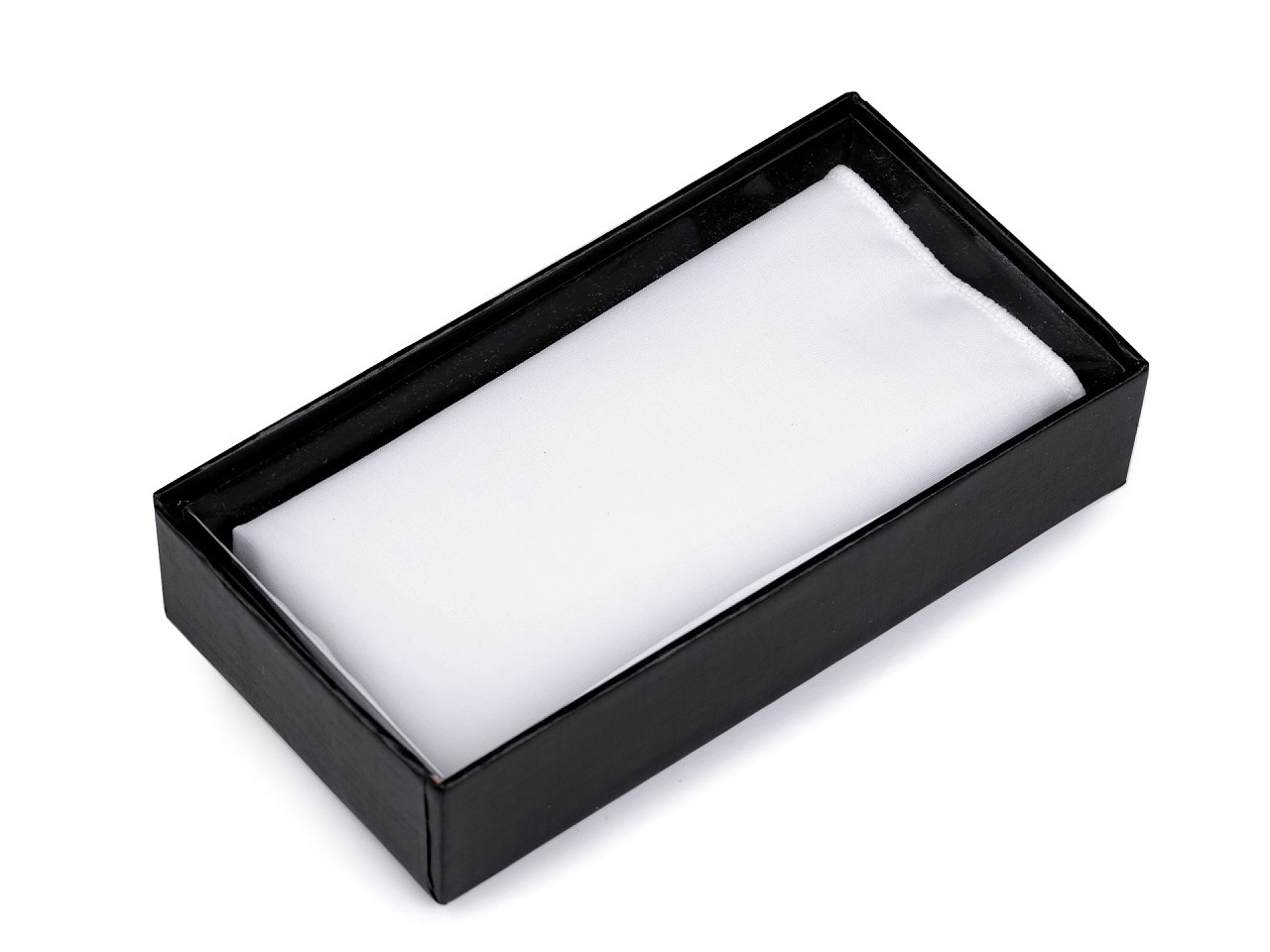 Bavlněný kapesníček do saka v krabičce, barva bílá