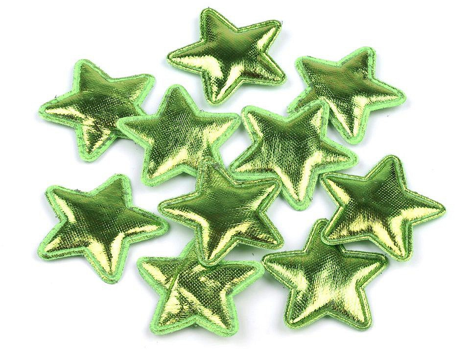 Hvězda Ø30 mm, barva 3 zelená sv.