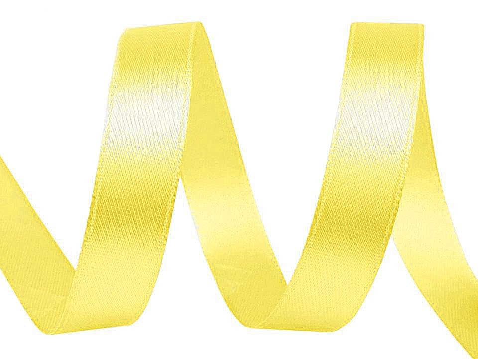 Atlasová stuha šíře 12 mm, barva 15 žlutá žloutková