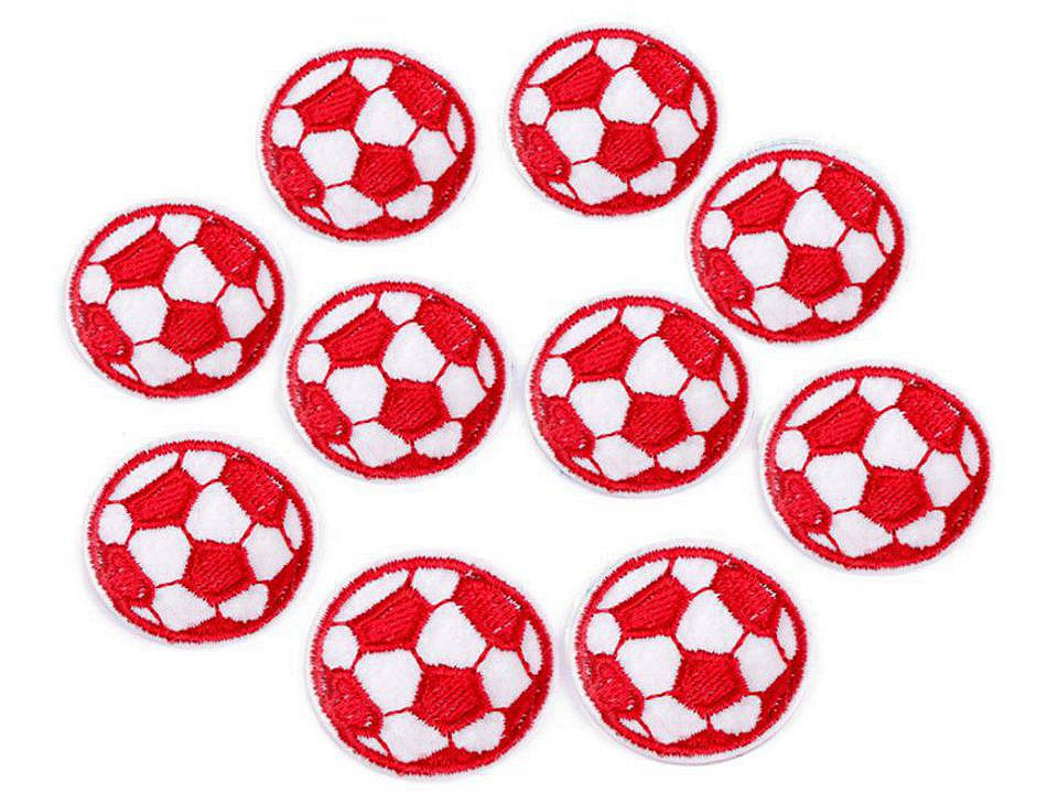 Nažehlovačka fotbalový míč, barva 10 (35 mm) červená