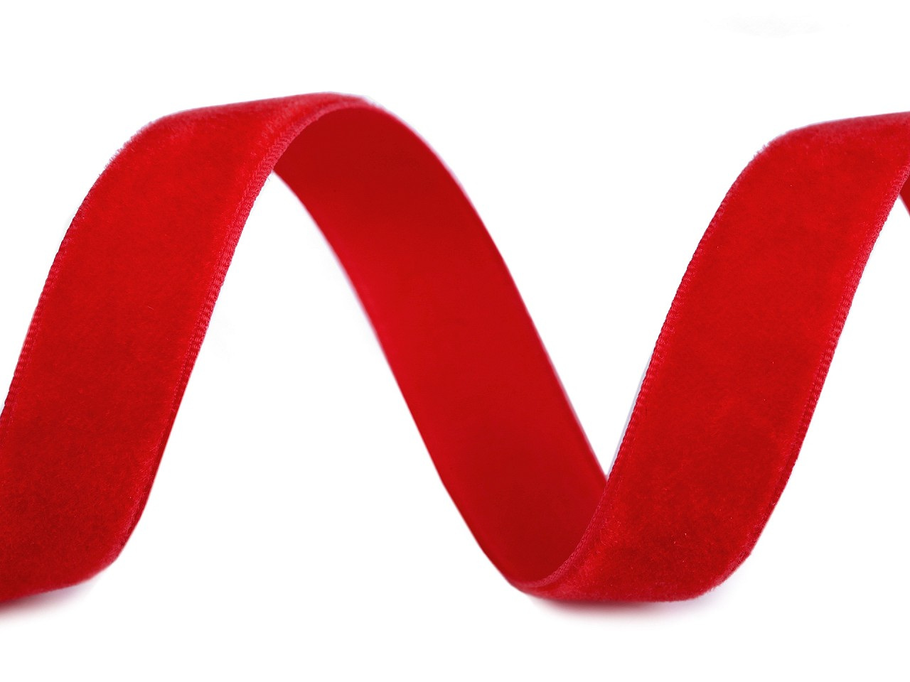Sametová stuha šíře 15 mm, barva 123 červená