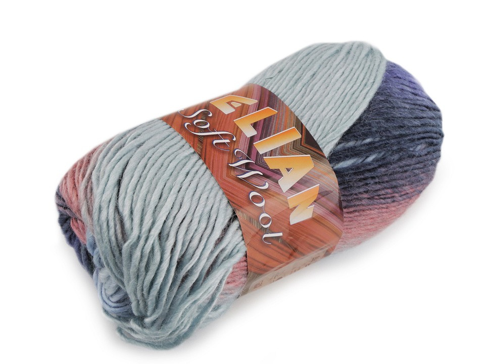 Pletací příze Soft Wool 100 g, barva 4 (86949) modrá pomněnková