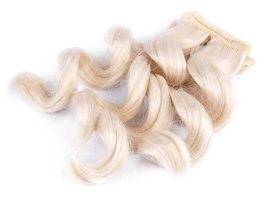 Paruka / vlasy pro panenky 25 cm vlnité, barva 1 blond