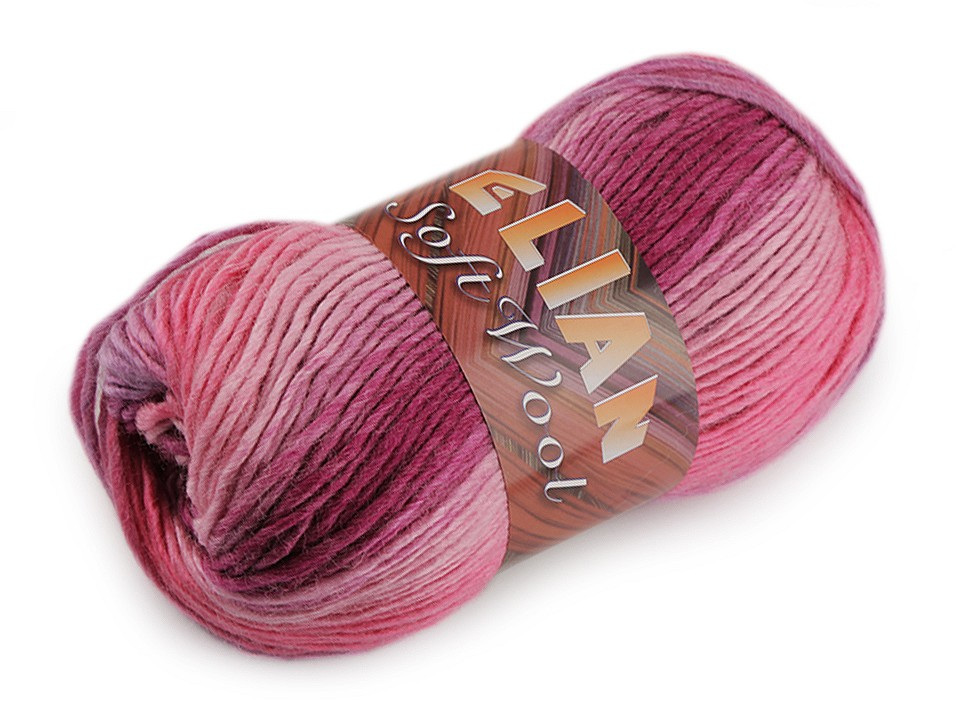 Pletací příze Soft Wool 100 g, barva 1 (85836) růžová