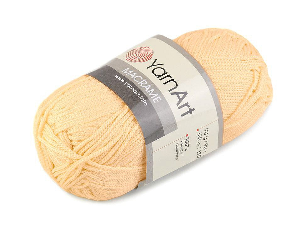 Pletací příze Macrame 90 g, barva 23 (165) krémová