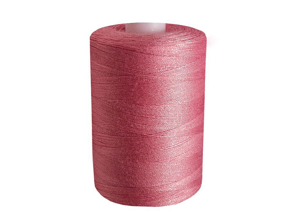 Polyesterové nitě pro overlocky i klasické šití návin 1000 m PES 40/2 James, barva 042 růžová střední