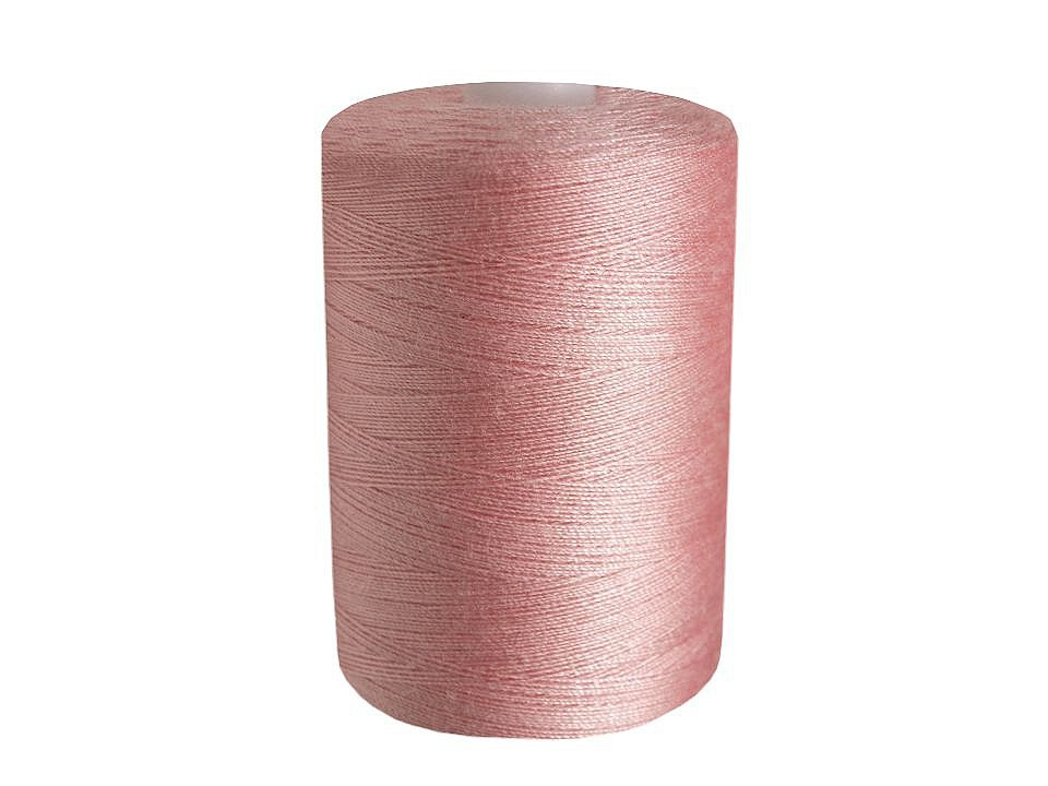 Polyesterové nitě pro overlocky i klasické šití návin 1000 m PES 40/2 James, barva 034 růžová světlá