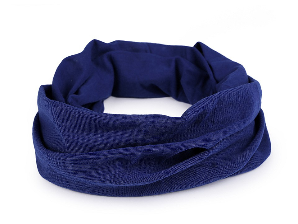 Multifunkční šátek pružný, bezešvý, jednobarevný, barva 4 modrá tmavá