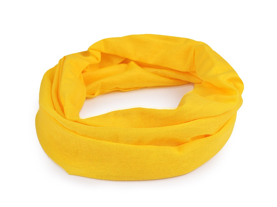 Multifunkční šátek pružný, bezešvý, jednobarevný, barva 7 žlutá