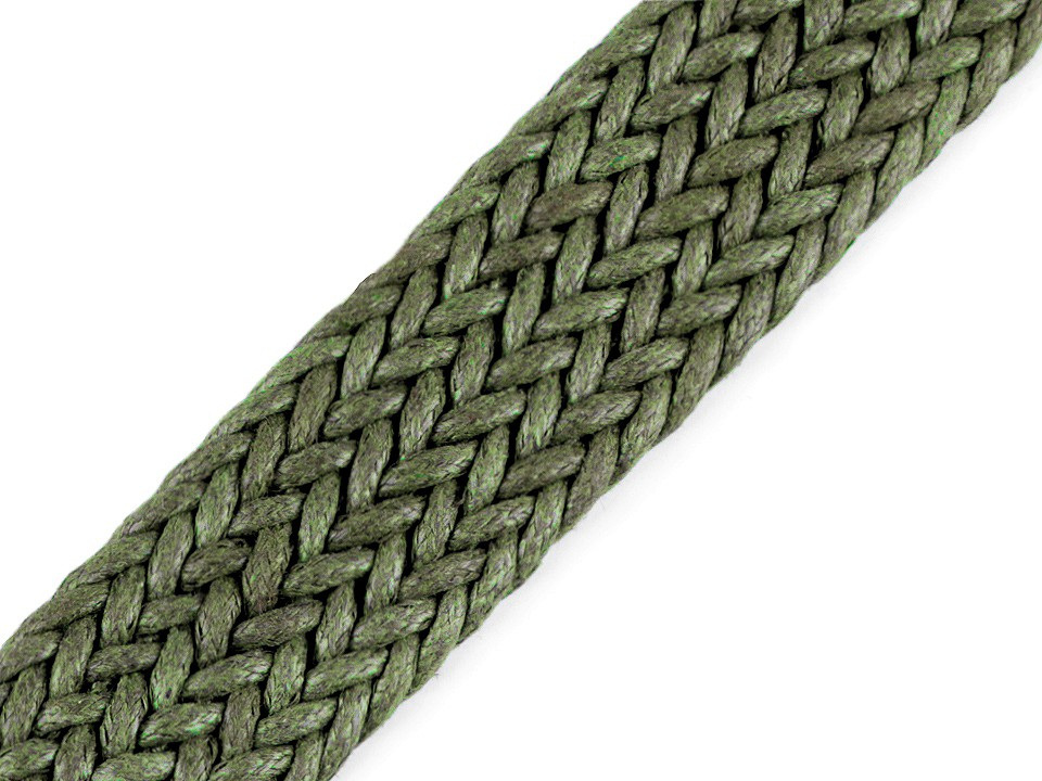 Splétaný popruh šíře 30 mm, barva 9 zelená khaki