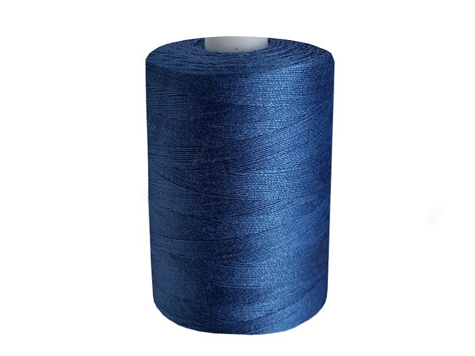 Polyesterové nitě pro overlocky i klasické šití návin 1000 m PES 40/2 James, barva 088 modrá zvonková tmavá