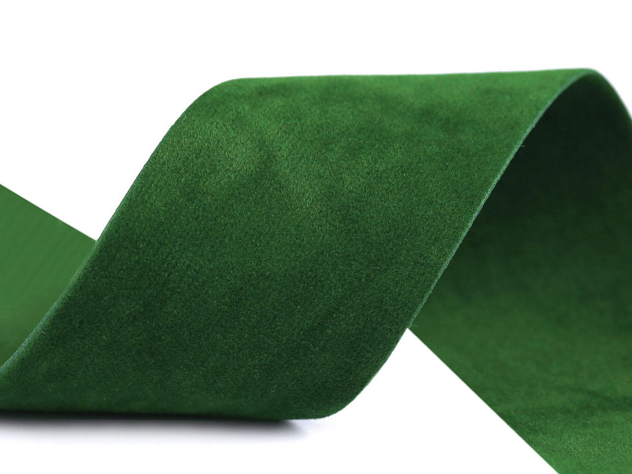Semišová stuha velvet oboustranná šíře 40 mm, barva 73 zelená