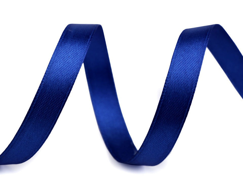 Atlasová stuha oboulící šíře 10 mm, barva 40 modrá safírová