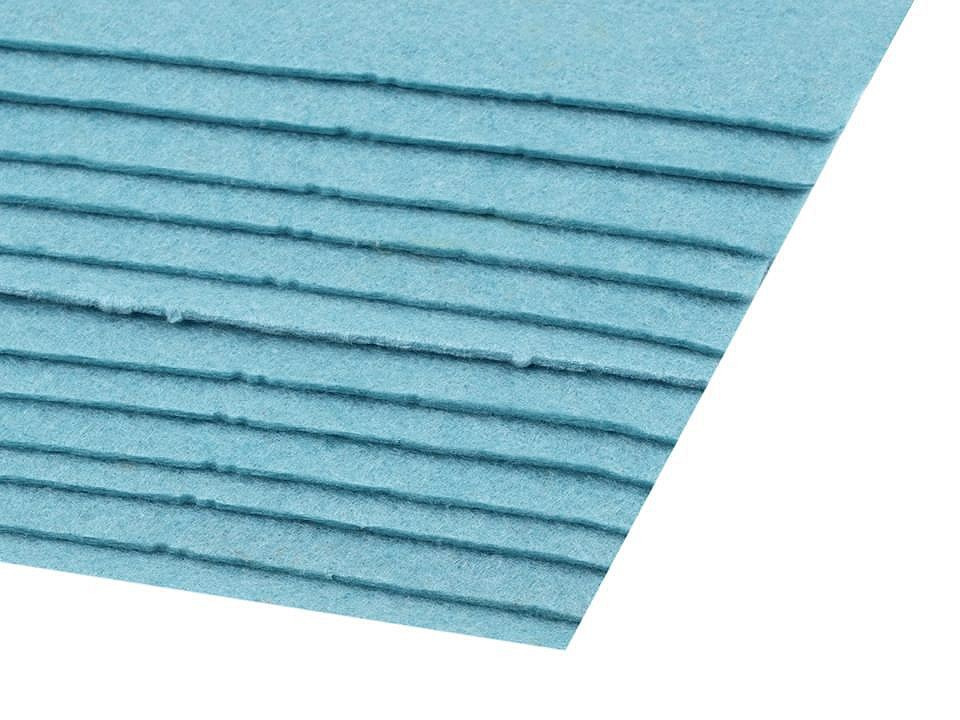 Látková dekorativní plsť / filc 20x30 cm, barva 19 (F64) modrá pomněnková