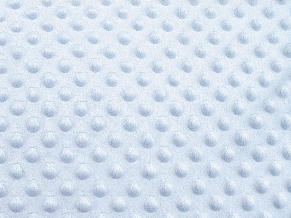 Minky s 3D puntíky, barva 2 (13-4308) modrá světlá