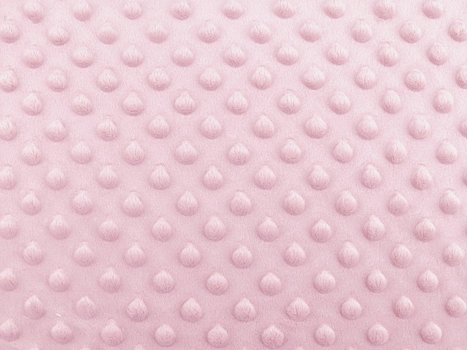 Minky s 3D puntíky, barva 6 (12-1310) růžová sv.