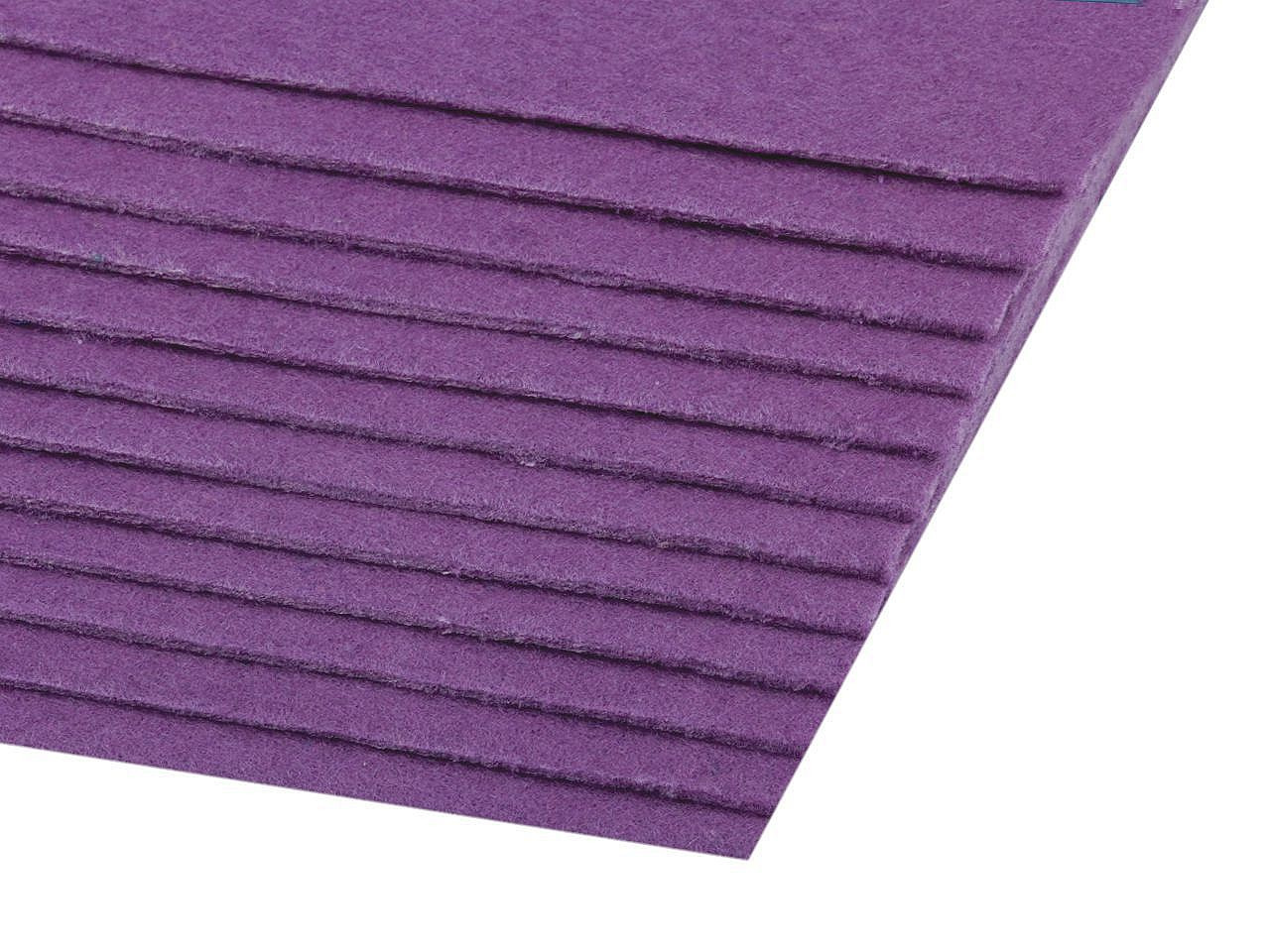 Látková dekorativní plsť / filc 20x30 cm, barva 11 (F54) fialová sv.