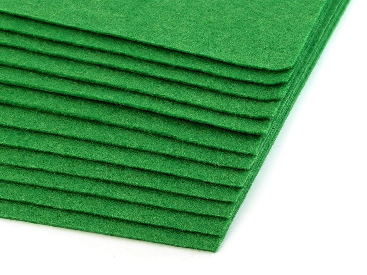 Látková dekorativní plsť / filc 20x30 cm, barva 21 (F26) zelené kapradí