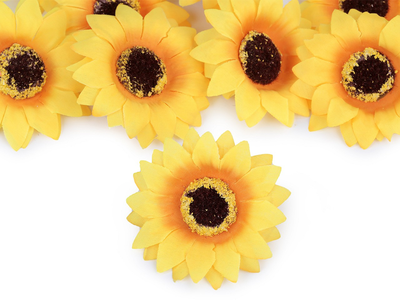 Umělý květ slunečnice Ø7 cm, barva žlutá