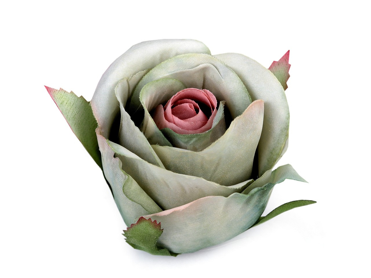 Umělý květ růže Ø5,5 cm, barva 8 zelenkavá